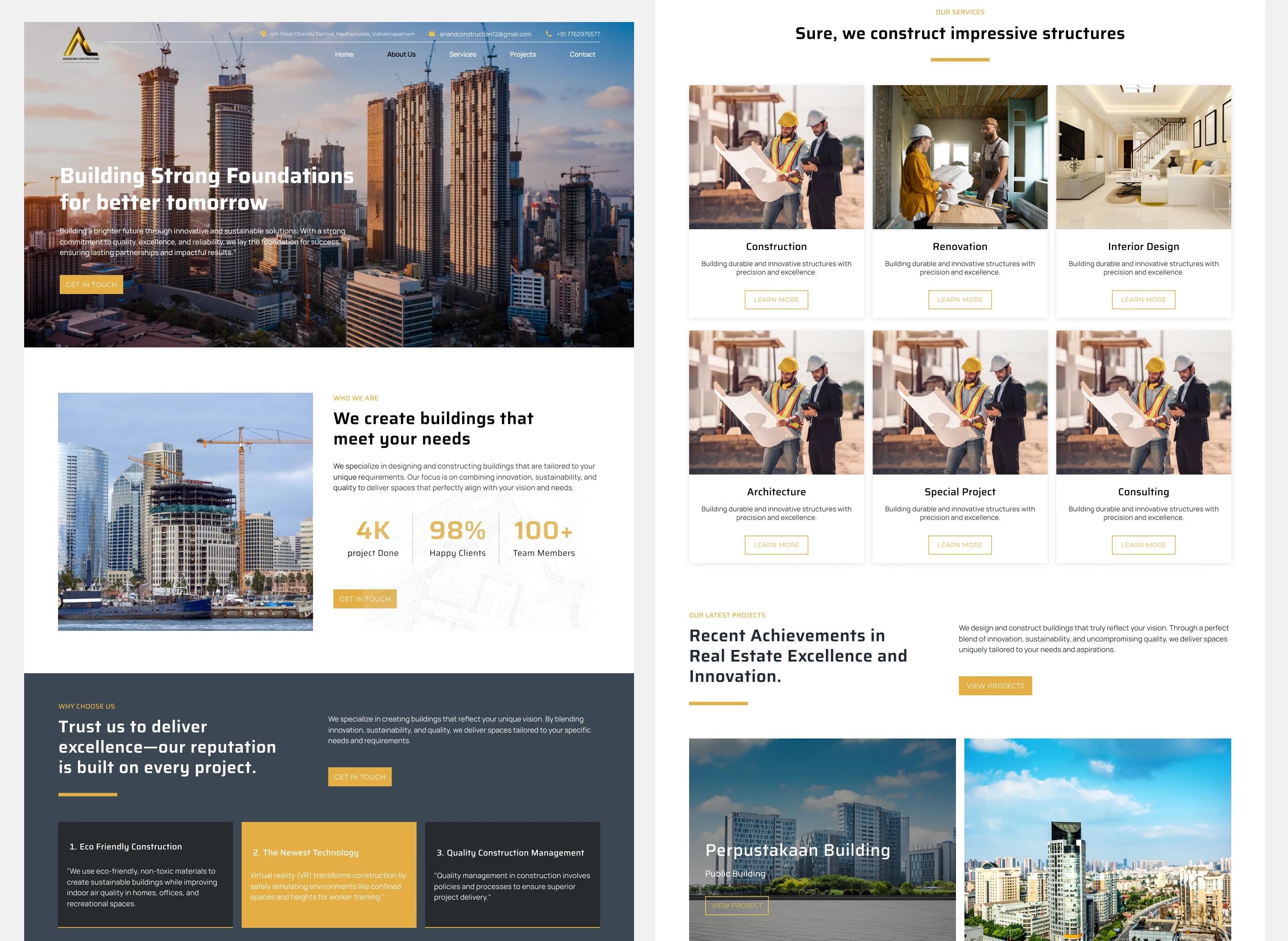 Anandam Construction - Real Estate Platform